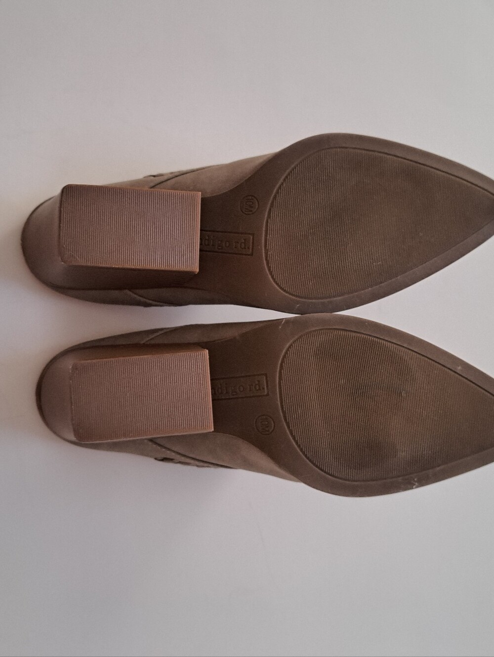 Indigo Taupe Braided Suede Pointed Toe Mules 10M - Picture 11 of 12